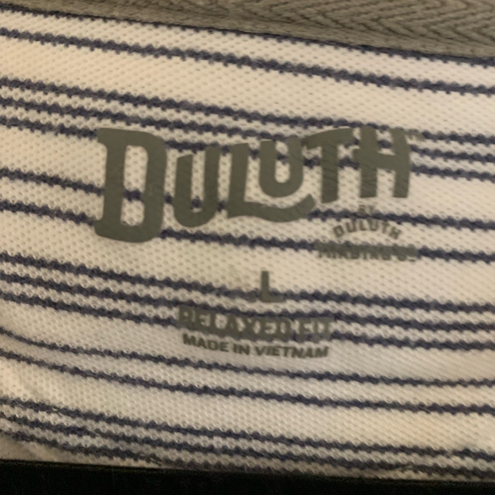 Duluth Trading Co Blue and White Polo Shirt - Picture 3 of 5
